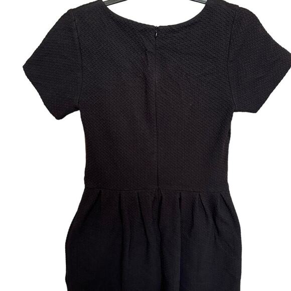 GANNI Basketweave Fit and Flare Dress In Black Size Large - Picture 6 of 10